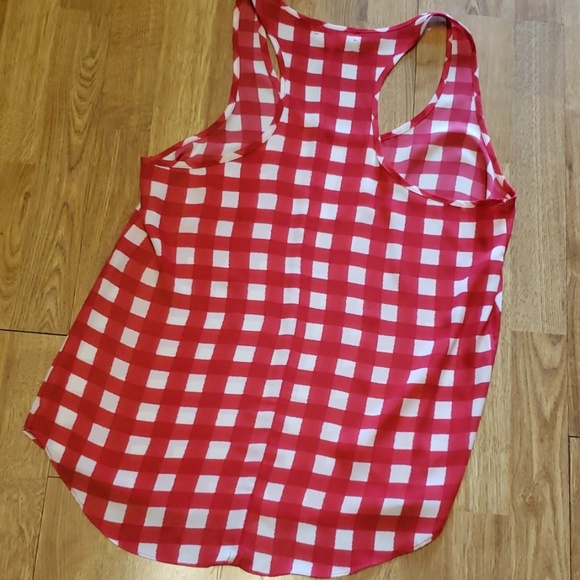 Eight Sixty flowy red/white gingham tank L - Picture 3 of 3